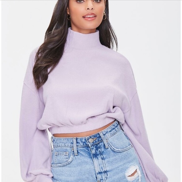 Passion of Essence Tops - Ribbed Mock Neck Crop Top